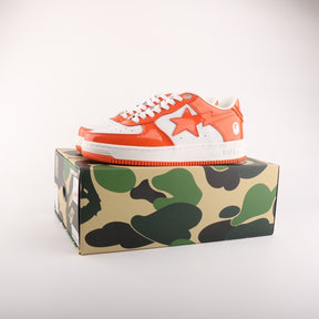 A Bathing Ape Bape Sta Patent Leather White Orange
