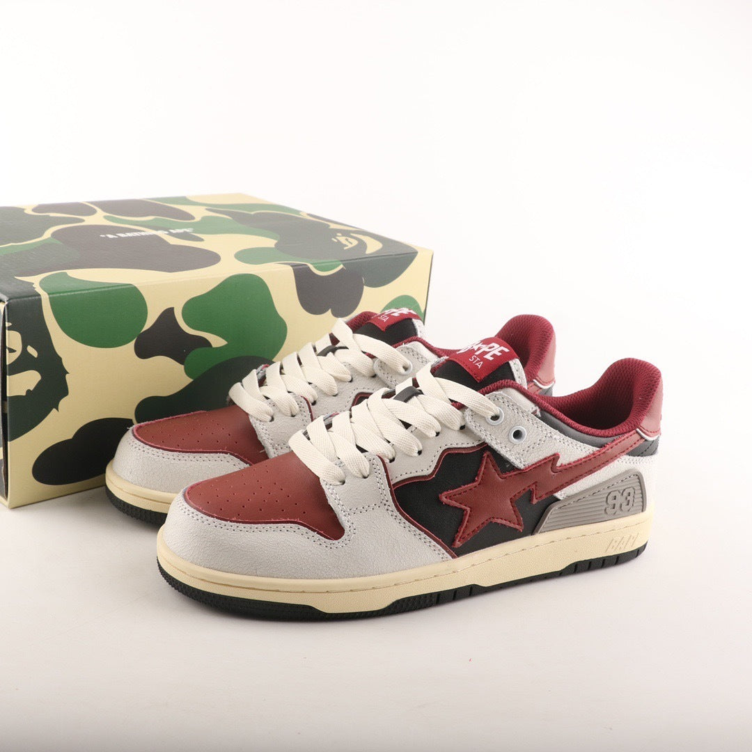 A Bathing Ape Bape SK8 Sta Vintage White Red