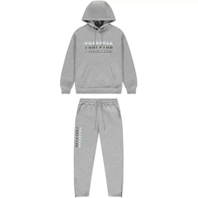 Conjunto Trapstar Chenille Decoded 2.0 Hoodie Grey/Ice Blue
