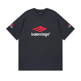 Camiseta Balenciaga Logo Embroidered Preta